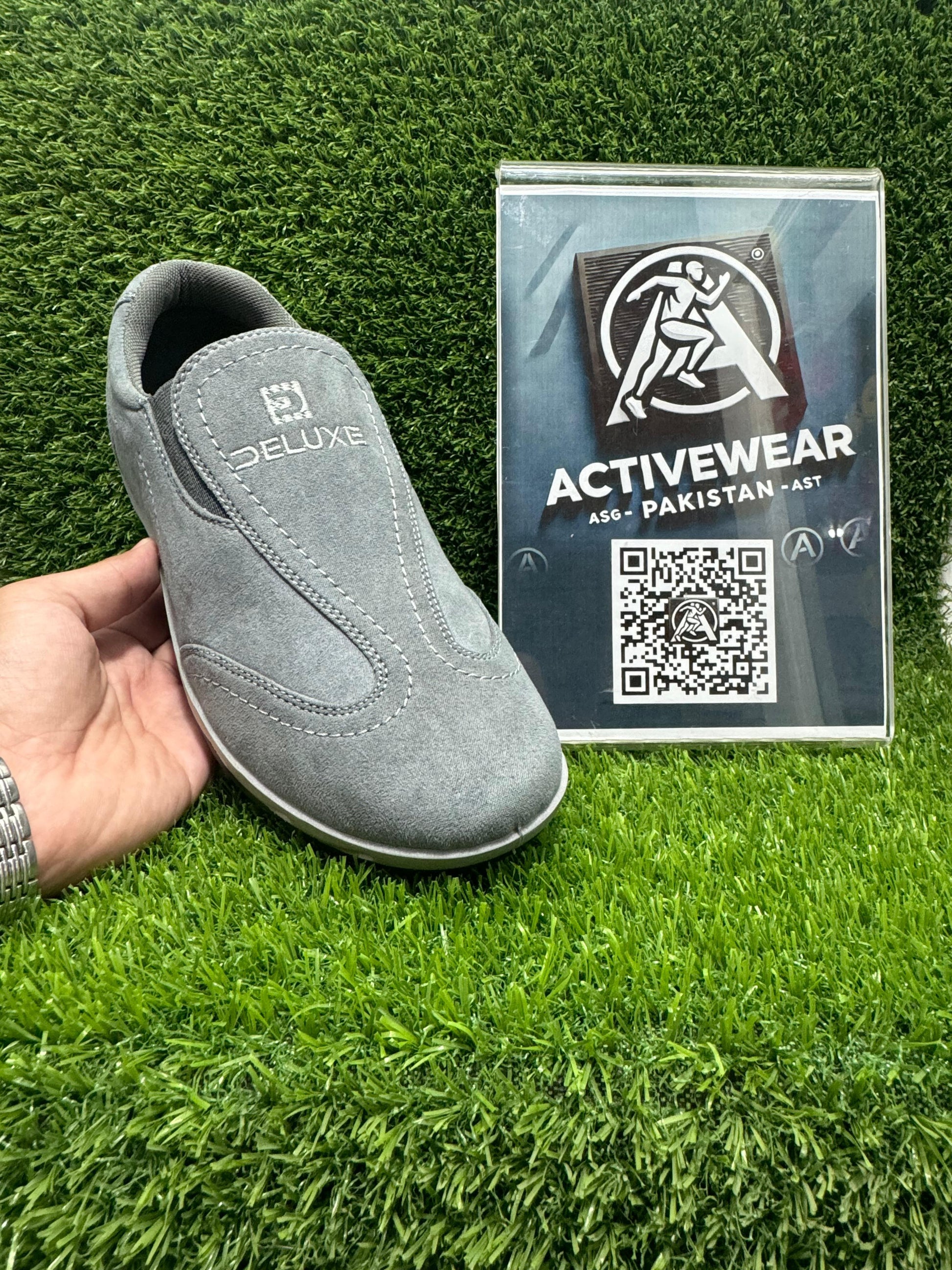 Men’s Casual Slip-Ons – PV-SP-849, comfortable everyday wear, gray color, by Activewear Pakistan.