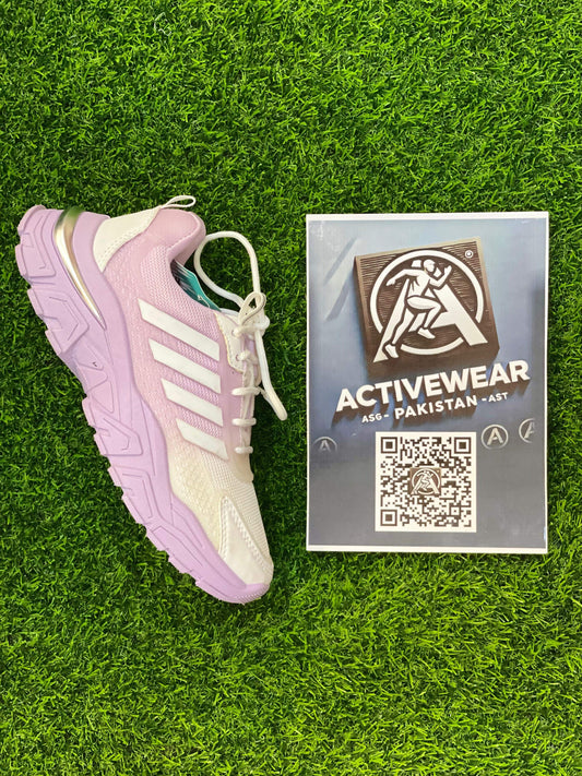 AeroFlex Women’s Lightweight & Breathable Lace-Up Sneakers – PV-OV-507, side view, Lavender color, lightweight and versatile design, by Activewear Pakistan.